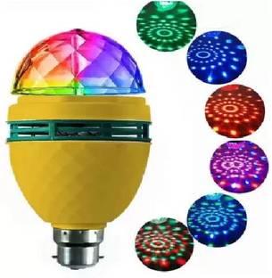 mafya 360 Degree LED Crystal Rotating Bulb Magic Disco LED Light, LED Rotating Bulb Light Lamp Colorful Magic DJ Laser Light Lighting Disco Party Bulb for Party Home Diwali Decoration Single Disco Ball