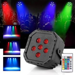 Mudgalelectricals Plastic Body Flat Par Light LED Mini RGB Dj Disco Party Lighting, Multicolour. Single Disco Ball