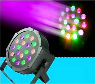 WBD 18 Led Par Light for DJ Disco Party Stage Lighting Weddings and Functions RGB Single Disco Ball