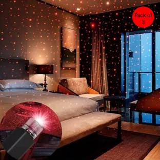 H'Decor USB Decoration Star Light Projector Light/Disco Light/Car Night Lamp (Pack of 3) Shower Laser Light
