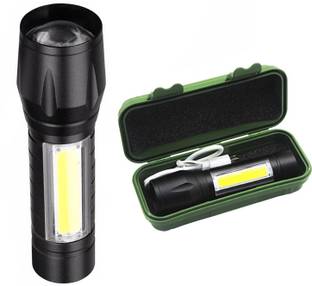 MOOZMOB Portable Torch Light COB XPE Side Searchlight Water-Resistant LED Small Torch 6 hrs Torch Emergency Light