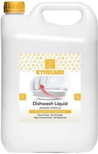K2SQUARE Essential Clean Liquid Dish Soap, Original Scent(Yellow) (Lemon, 5 L) Dish Cleaning Gel