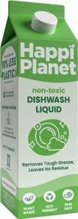 Happi Planet Organic Dishwash Liquid Gel | Removes Tough Grease & Odour | Natural & Herbal Dish Cleaning Gel