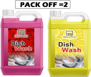BLISS & BLUSH 10 LTR Liquid Detergent Dishwash with p/w foroil off Kitchen Cleaner Dish Cleaning Gel