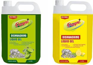 PanPro Dishwash Combo 5L Yellow+5L Green Liquid, Kitchen Utensil Cleaner Dish Cleaning Gel