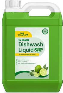 Ladko Green Lemon Dishwash Liquid, Cleansing action with long-lasting hygienic effect Dish Cleaning Gel