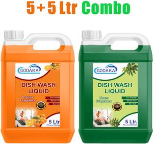 GODAKA POWER OF NEEM & ORANGE DISH WASH LIQUID NON ACIDIC 99.99% KILL GERMS Dish Cleaning Gel