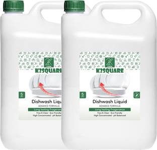 K2SQUARE Dishwash Liquid with Green Lemon for oil & washes off Kitchen Utensil Cleaner Dish Cleaning Gel