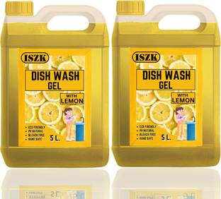 ISZK Dish Wash Liquid 10 Ltr | 100% Plant-Based actives & Tangerine Freshness Dish Cleaning Gel