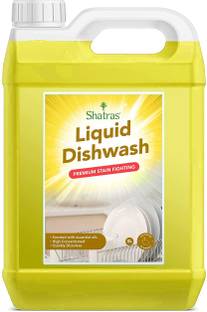 Shatras Dishwash Liquid Gel Lemon Can Jar, Fast Cleansing & Antimicrobial action Dish Cleaning Gel