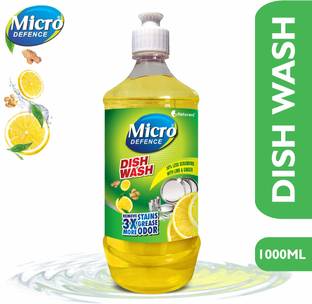 MicroDefence Dish Wash Liquid|Plant Based|Remove 3X Grease & Stains|Baby, Pet & Skin Friendly Dish Cleaning Gel