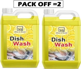 BLISS & BLUSH 10 LTR dish wash Liquid Detergent with Lemon foroil off Kitchen Cleaner Dish Cleaning Gel