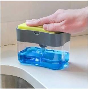 ARTI CORPORATION Kitchen Dish Soap Dispenser with Sponge Holder Dish Cleaning Gel