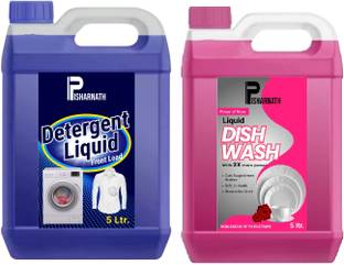 Pisharnath Non Acidic Dish Cleaning Liquid In Pink colour 5L & Detergent front load 5L Dish Cleaning Gel