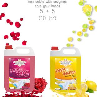 varunda multi-fragrance dish cleaning gel non acidic (care your hands) (5+5 ltr) Dish Cleaning Gel