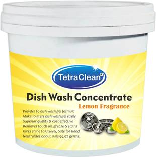 TetraClean Superior Quality Dish Wash Concentrate Powder for Formulation of 10 L Dish Wash Gel in Lemon Fragrance ( 500 Gm ) Dish Cleaning Gel