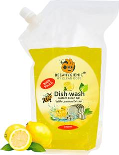 BEE HYGIENIC Dish Wash liquid Anti-Bacterial Yellow Lemon Dish Cleaning Gel