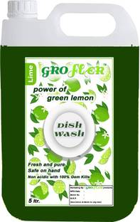 Grofler Green Lemon and Active Salt Dish Wash Utensil Cleaner, Tough Stain Removal Dish Cleaning Gel