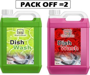 BLISS & BLUSH 10 LTR dish wash Liquid Detergent Dishwash with g/p foroil off Kitchen Cleaner Dish Cleaning Gel