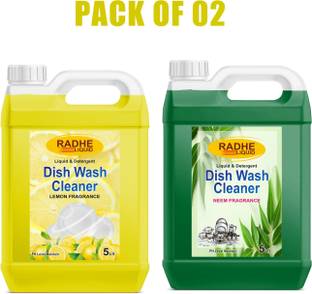 Radheliquid COMBO PACK NEEM & LEMON DISHWASH CLEANER LIQUID DETERGENT Dish Cleaning Gel