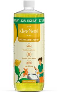 Kleenest Natural Dishwashing Liquid with Lemon Odour Busters with Plant-Derived Actives Dish Cleaning Gel