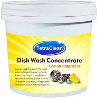 TetraClean Dish Wash Concentrate Pwd I Make 10 Liter Dish Liquid I Lemon Dish Cleaner Gel Dishwash Bar