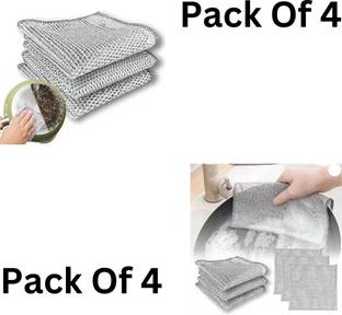 RadhaTex Pack of 10 Double-Sided Non-Scratch Dish Wash Mesh Wire Cloth for Kitchenx10.412 Dishwash Bar