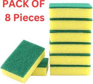 Exo Sponge and Scrub pad ( PACK OF 8 ) for dish Cleaning Scrubber for Dish wash Dishwash Bar