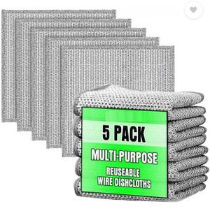 Linly Pack of 5 Dishwashing Scrub/ Steel WIre Cloth Pads CCX5.279 Scrub Pad