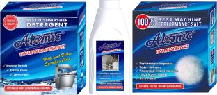ATOMIC Dishwasher Detergent 900G, Dishwasher Salt 900G & Dishwasher Rinse aid Liquid 400Ml Dishwashing Detergent