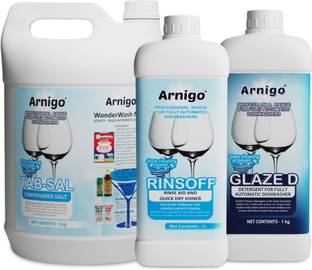 Arnigo Dishwasher Combo Set 1Kg Detergent 2Kg Salt 1L Rinse Aid Dishwashing Detergent