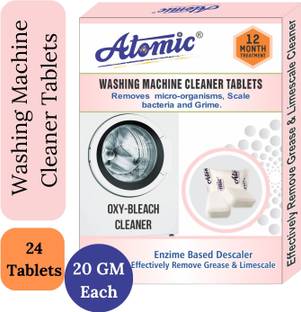 ATOMIC Washing Machine Cleaner Tablet (24 Counts) to clean Drum/Tub of Top/Front Load Dishwashing Detergent