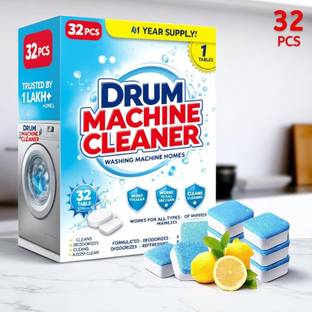 DrumFresh Washing Machine Cleaner 32 Pcs Tablets Drum Cleaner Front Load Safe No Residue Dishwashing Detergent