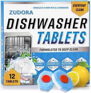 ZUDORA Red Dot Dishwashing Tablets 12pcs – All-in-1 Max Clean & Shine Dishwashing Detergent
