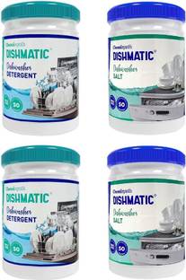 Dishmatic Detergent and Salt, Automatic Dishwasher Powder and Salt for Spot-Free, Sparkling Clean Dishes [Compatible with All Dishwashers] Dishwashing Detergent