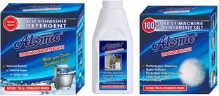 ATOMIC Dishwasher Starter Combo Dishwasher Detergent 900GM, Salt 900GM, Rinse Aid 400ML Dishwashing Detergent