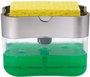 Hk Group 2 IN 1 Sponge Caddy and soap Dispenser | Box with soap Dispenser ,1PCS Dishwashing Detergent