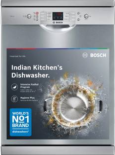 BOSCH SMS66GI01I Free Standing 13 Place Settings Intensive Kadhai Cleaning| No Pre-rinse Required Dish...