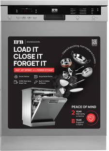 IFB Neptune VX Free Standing 12 Place Settings with Germ-Free Hygienic Wash, Made for Indian Kitchens, Steam Drying, Energy Efficient Dishwasher