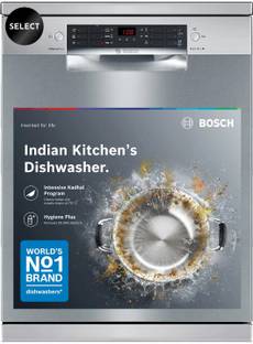 BOSCH SMS46KI03I Free Standing 14 Place Settings Intensive Kadhai Cleaning| No Pre-rinse Required Dishwasher