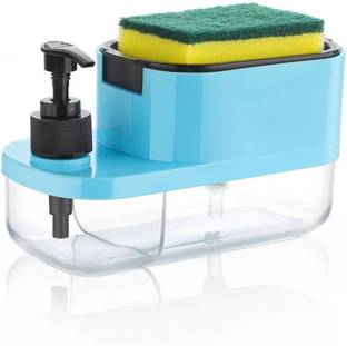 Jc trading 2-in-1 soap Liquid dispenser for kitchen 400 ml Liquid, Dispenser Plastic Bathroom Set