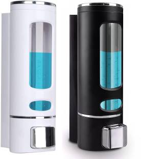 AZEENA Multiuse Chrome Plated Soap, Lotion, Conditioner Dispenser for Bathroom, Kitchen Plastic Bathroom Set