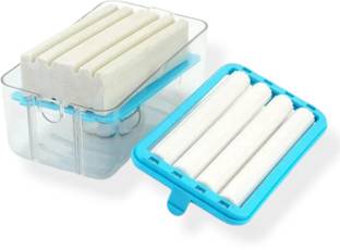 Shopeleven 2-in-1 Portable Portable Laundry Rolling Soap Box Soap Bar Box Dispenser Plastic Bathroom Set
