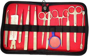 alis 17 pcs Advanced Dissection Kit for Biology Lab Anatomy Medical Students, Professional Doctors with Scalpel Knife Handle Scalpel Blades Surgical instruments (All in One with Zipper Case) Dissection Kit