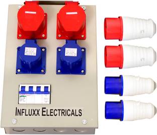 Influxx INFLX_137 3Pin 5Pin 16 Amps Industrial Plug And Socket 63 Amps TPN With Metal DB Distribution Board