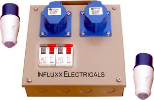 Influxx INFLX Industrial 32A 3Pin Plug and Socket with Panel Board , DP MCB Distribution Board
