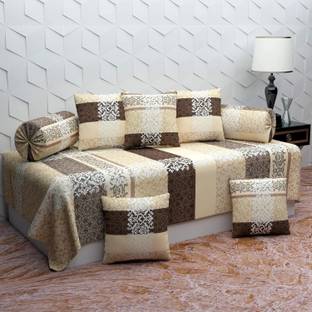 BEVI Polycotton Geometric Diwan Set