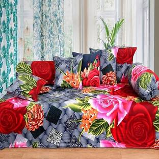 Rabhnoor Polycotton Floral Diwan Set