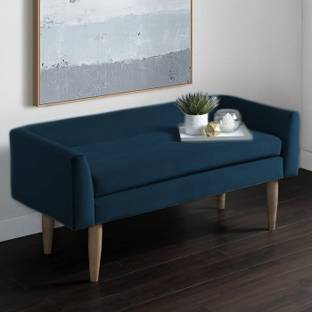 TFS Luxurious Velvet Bench With Back and Armrest for Bedroom/Living room 2 seater Solid Wood Settee