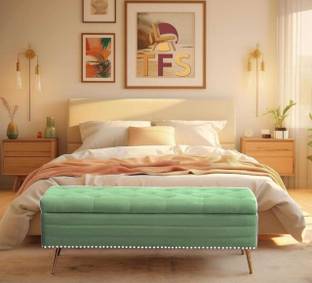 TFS Nail Rivet Bench/settee with Storage Box 2 seatter For Bedroom/Livingroom/office Solid Wood Settee